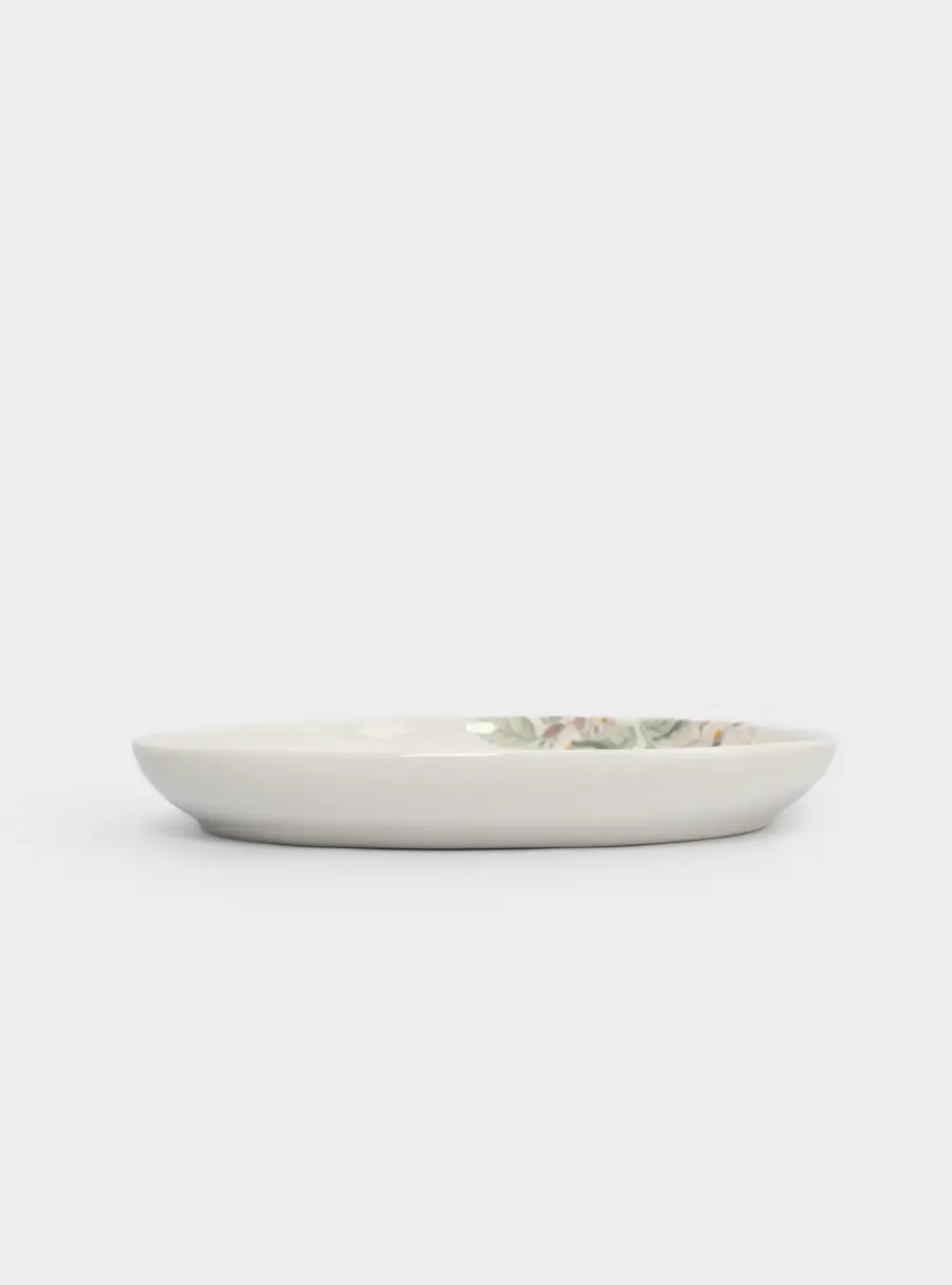 Блюдо, 25х20 см, керамика, овальное, белое, Кролик с цветами, Flower Rabbit ,image-2