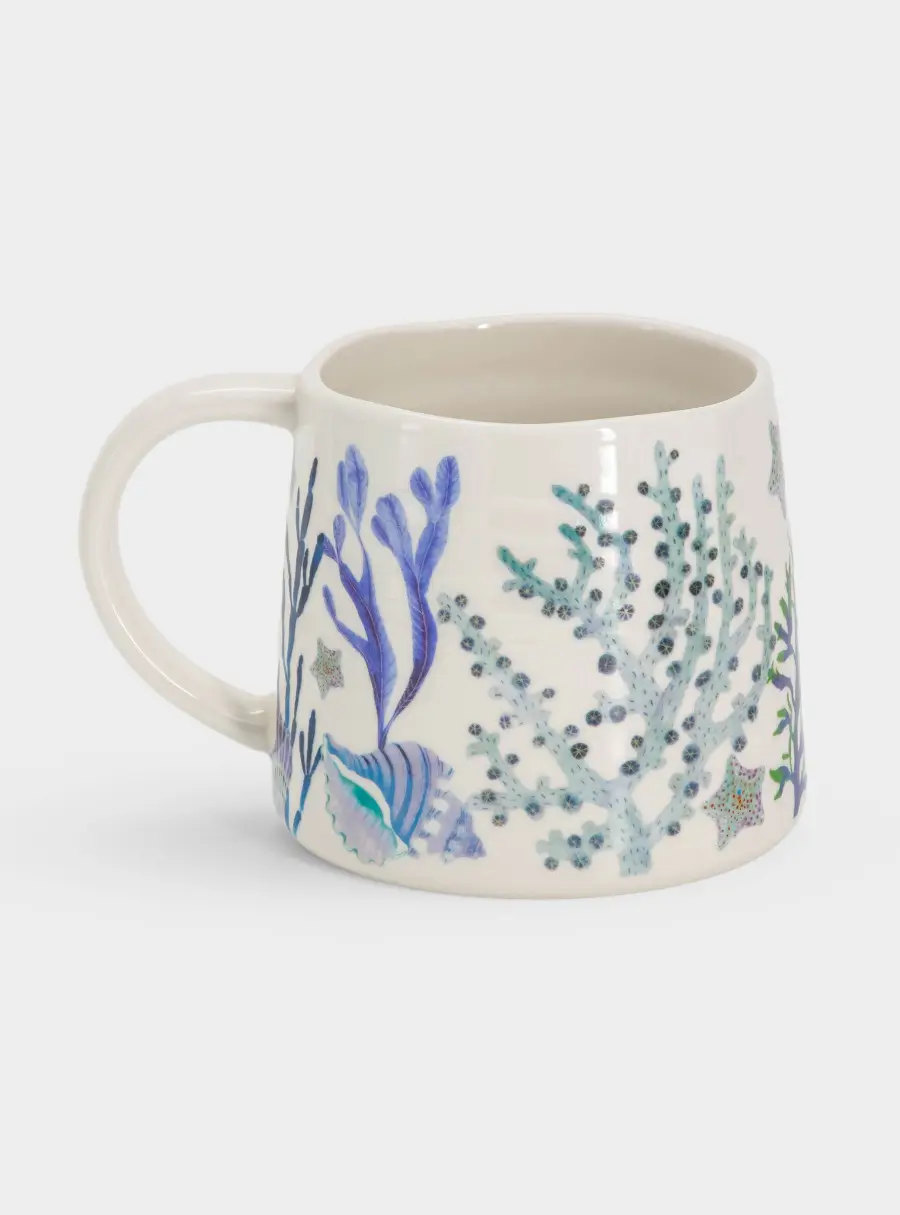 Кружка, 380 мл, фарфор P, белая/синяя, Морская жизнь, Ocean Life, image-5