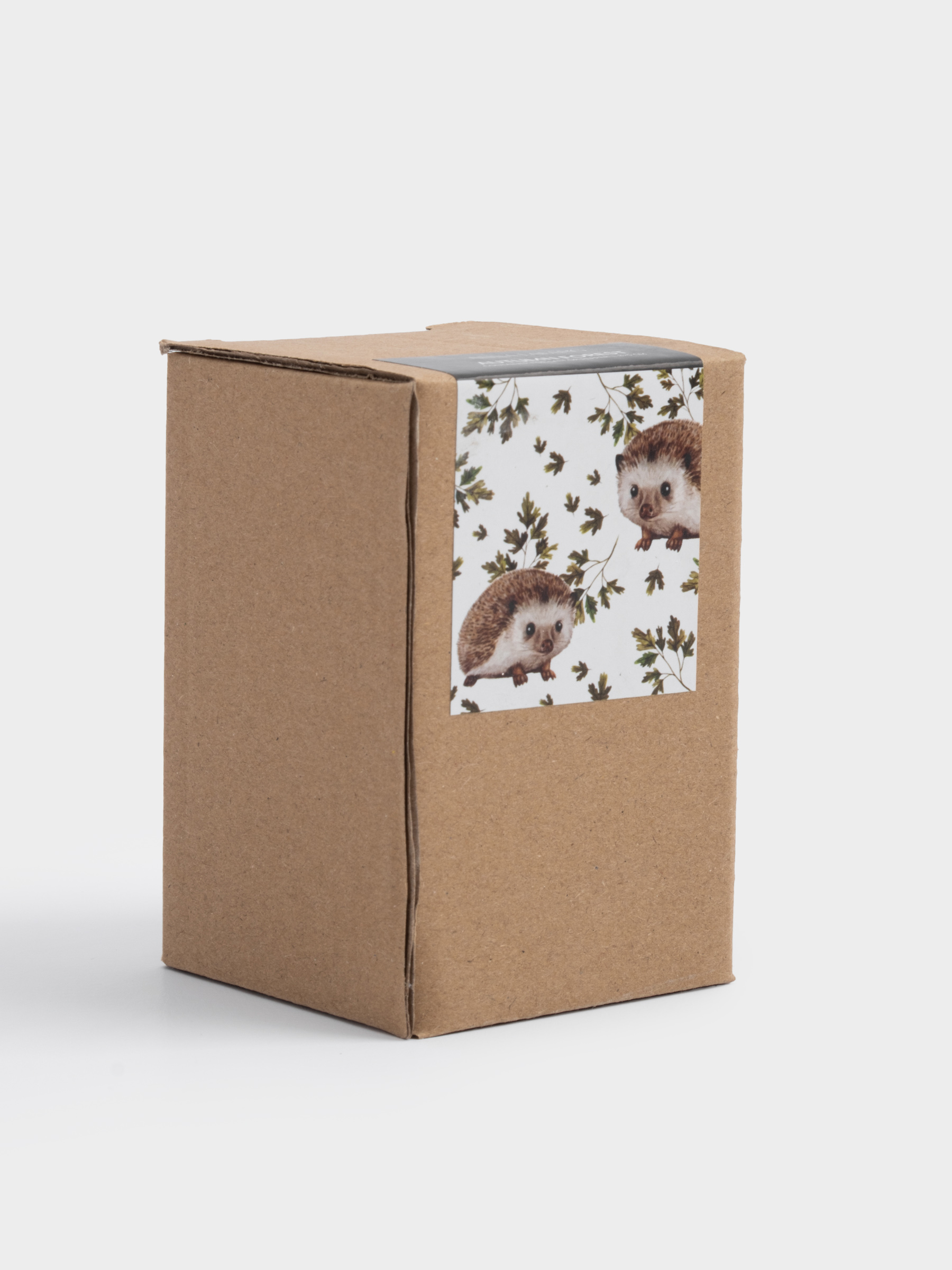 Емкость для соли или перца, 5 см, керамика, коричневая, Еж с листом, Autumn forest, image-5