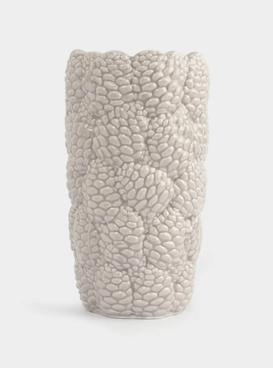 Ваза для цветов, 22 см, фарфор P, бежево-молочная, Шишки, Pinecone, image-5