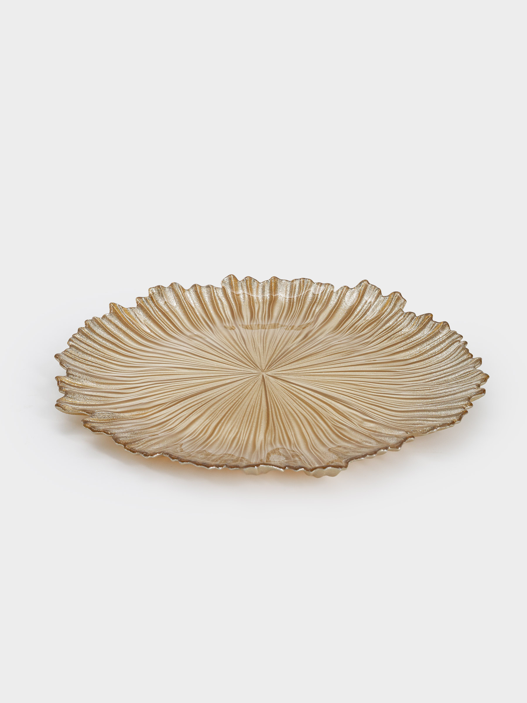 Тарелка обеденная, 28 см, стекло Р, золотистая, Ray, image-1