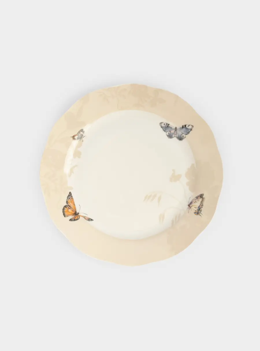 Тарелка закусочная, 24 см, 2 шт, фарфор N, бежевая, Бабочки, Butterfly garden ,image-1