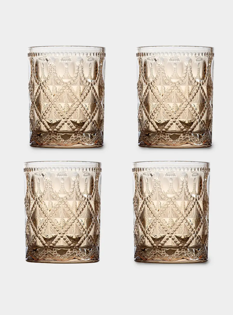 Стакан для воды, 300 мл, 4 шт, стекло P, янтарный, Dubai ,image-0