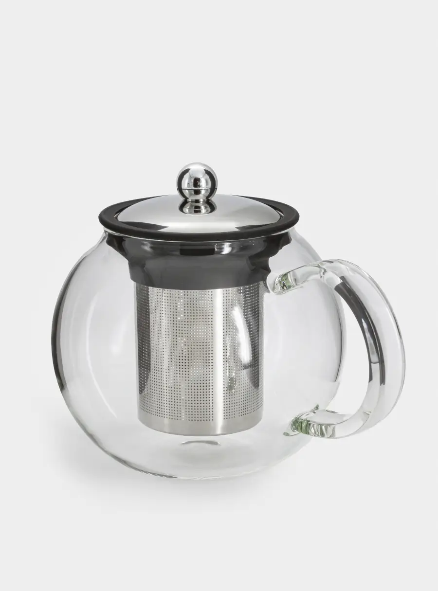 Чайник заварочный, 1,2 л, стекло Б/сталь/силикон, серебристо-черный, Base black ,image-2