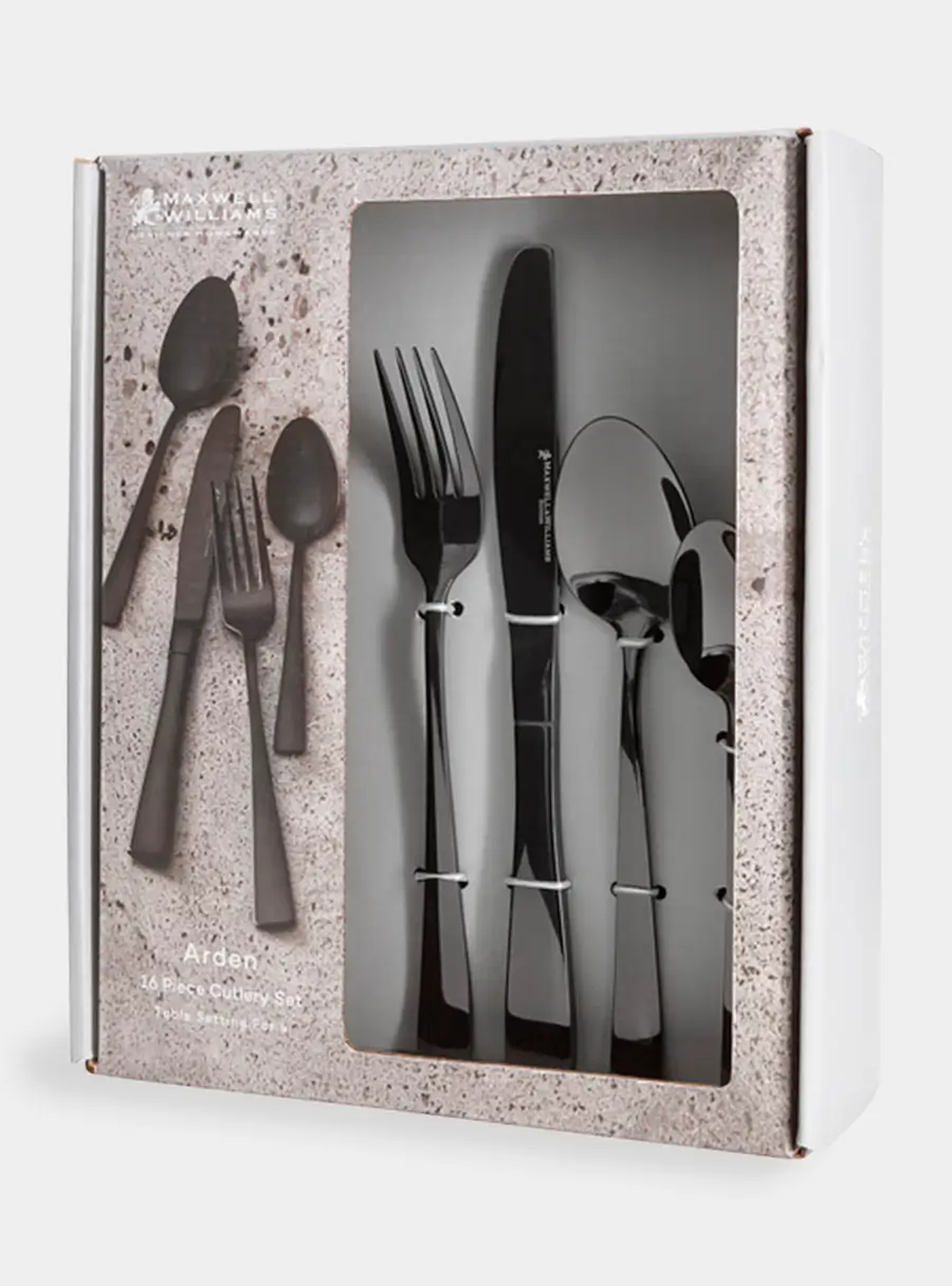 Набор столовых приборов, 16 пр, чёрные, Arden ,image-1