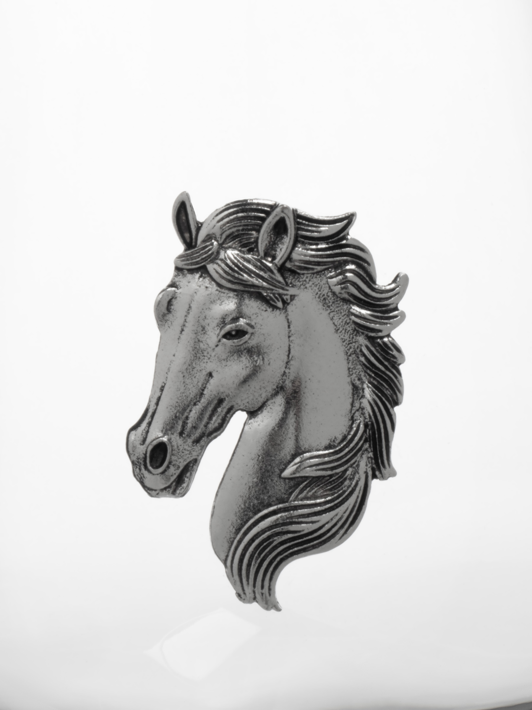 Стакан для виски, 12 см, 500 мл, стекло/металл, серебристый, Голова коня, Horse, image-3