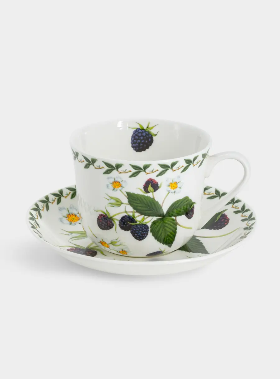 Пара чайная, 1 перс, 2 пр, 480 мл, фарфор F, белая, Ежевика,  Orchard Fruits ,image-1