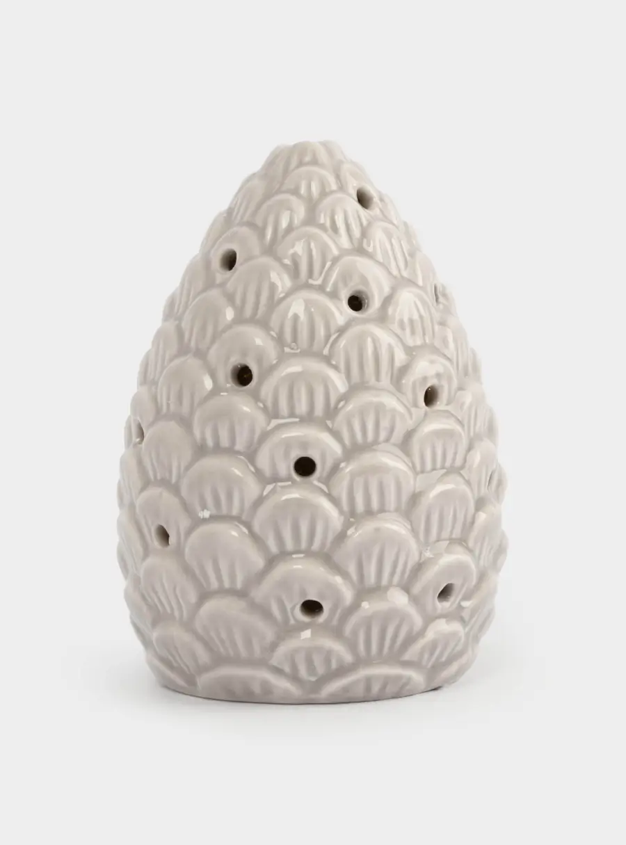 Статуэтка, 11 см, с подсветкой, фарфор P, бежево-молочная, Шишка, Pinecone ,image-3