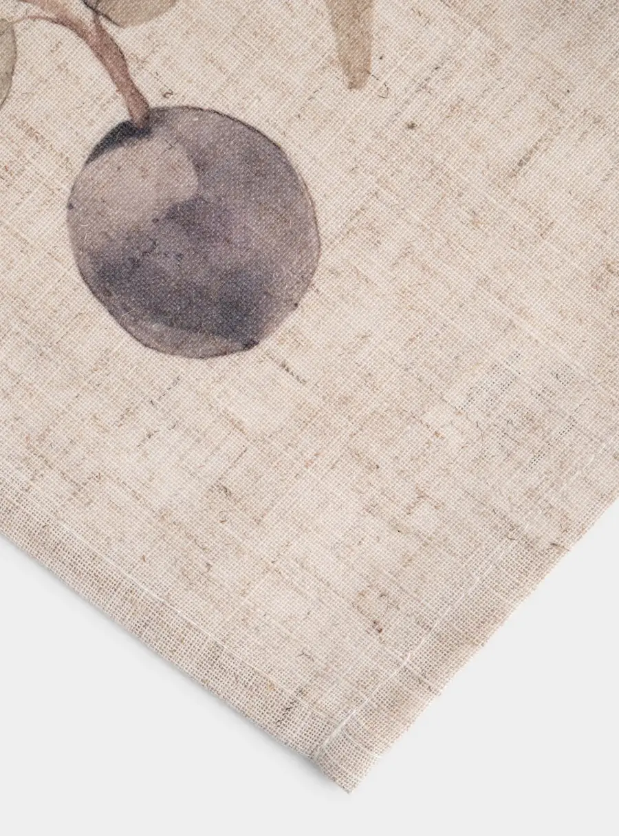 Дорожка настольная, 40х160 см, полиэстер/лен, бежевая, Сливы на ветках, Plum Orchard ,image-3