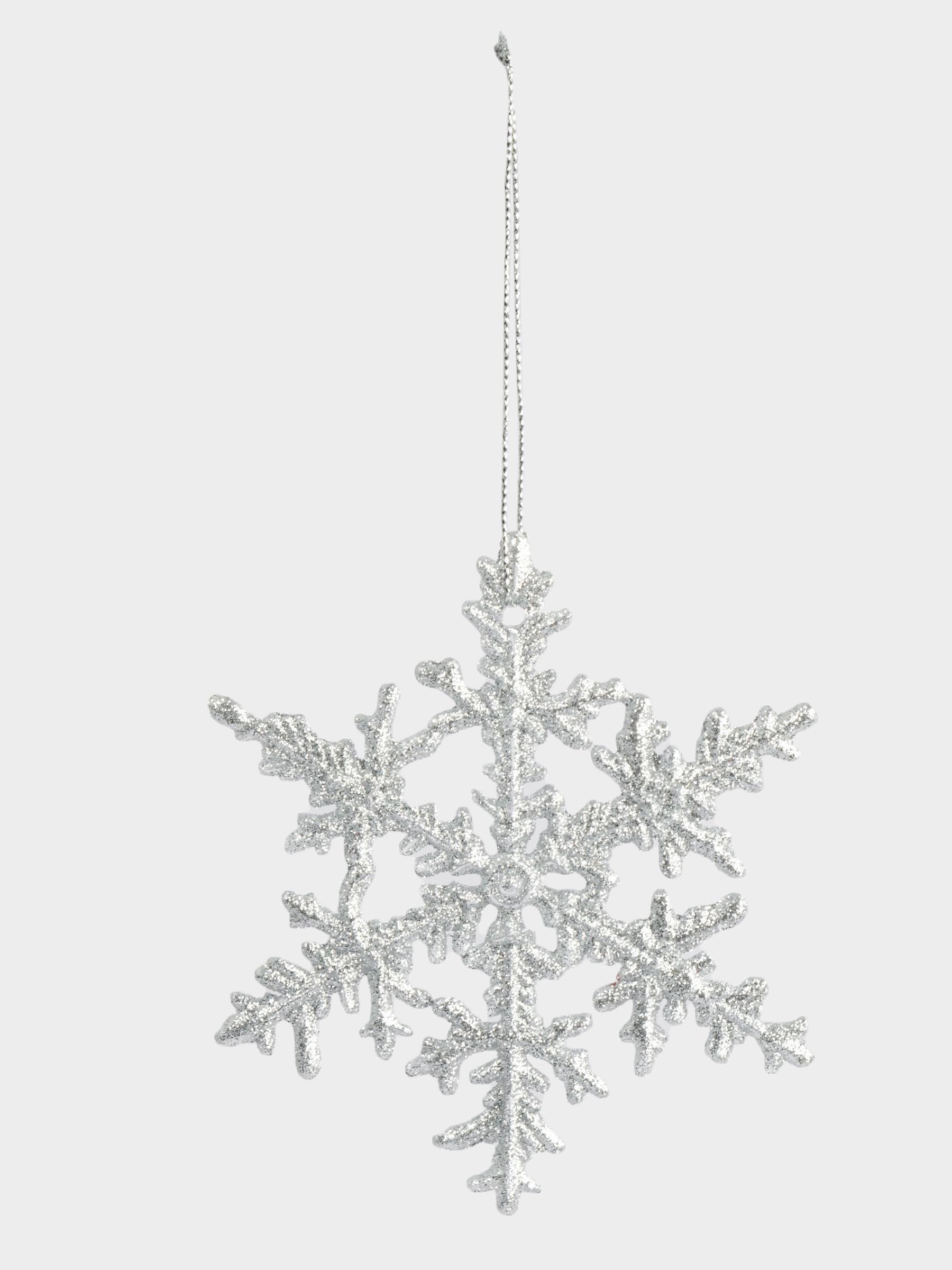 Игрушка елочная, 8 см, пластик, серебристая, Снежинка, Event, image-1