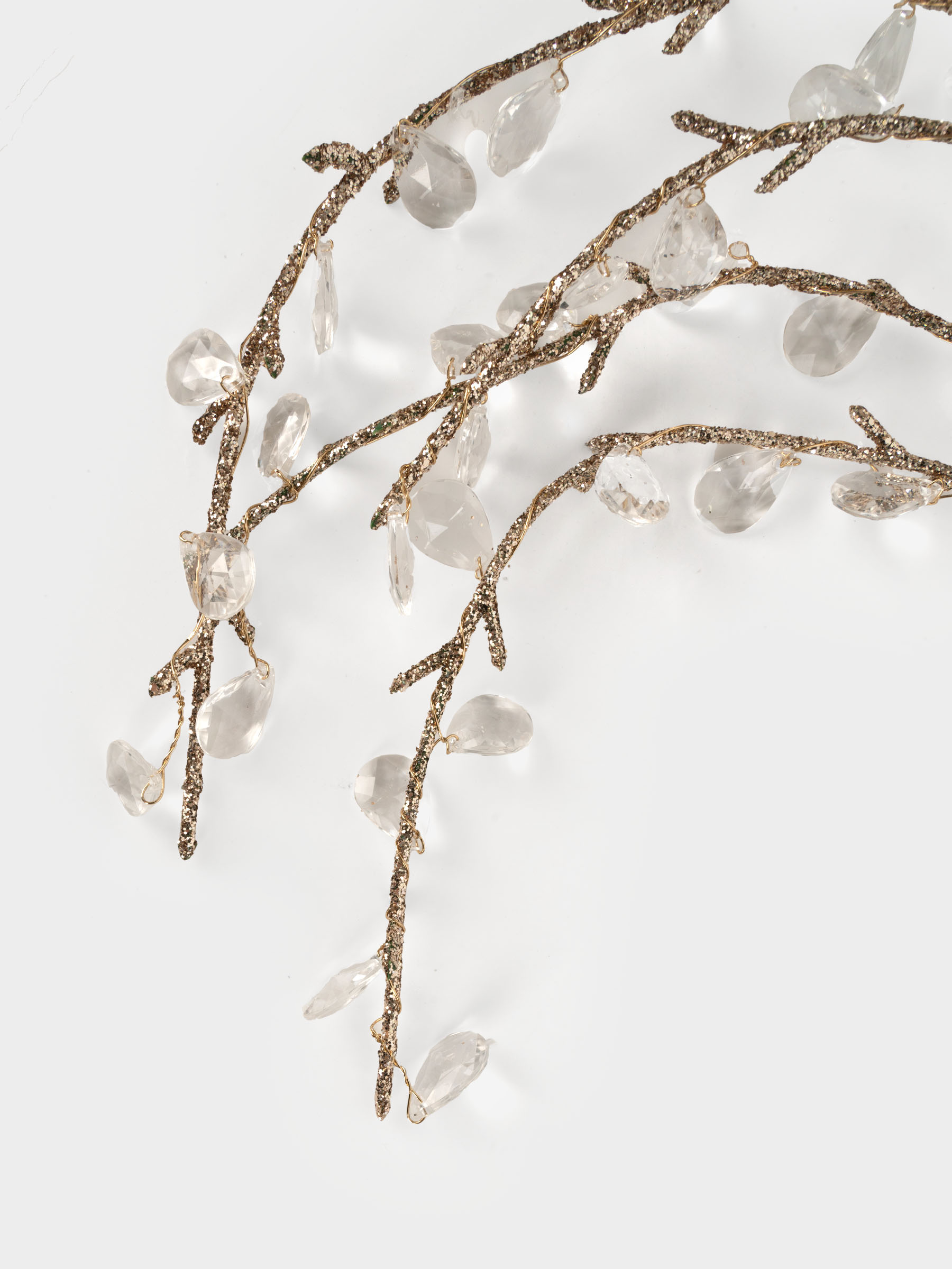 Ветка декоративная, 94 см, акрил/бумага, золотистая, Кристальная ива, Event, image-2