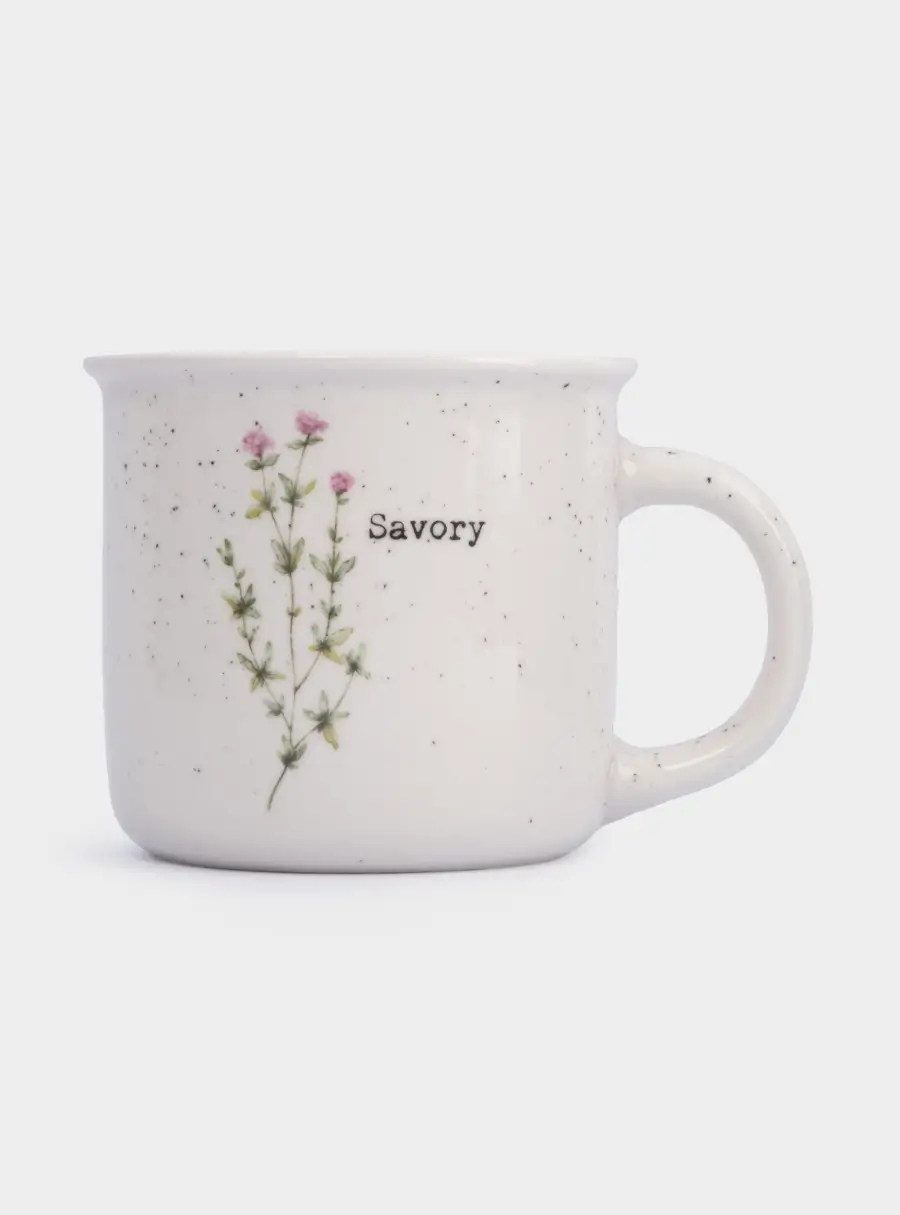 Кружка, 370 мл, фарфор N, белая, в крапинку, Чабер, Herbarium new, image-2