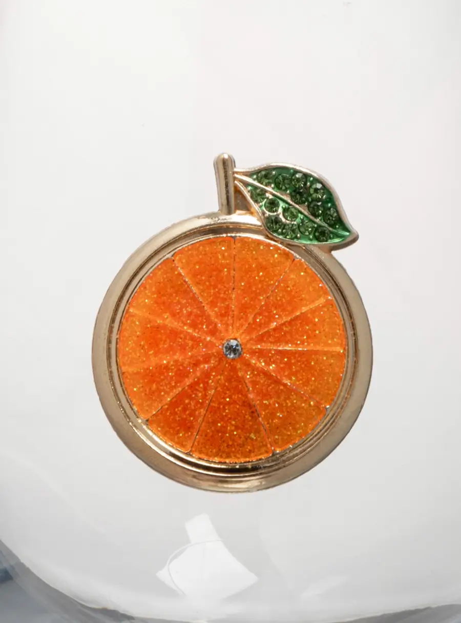 Стакан, 12 см, 500 мл, стекло/металл, Мандарин, Brooch ,image-2