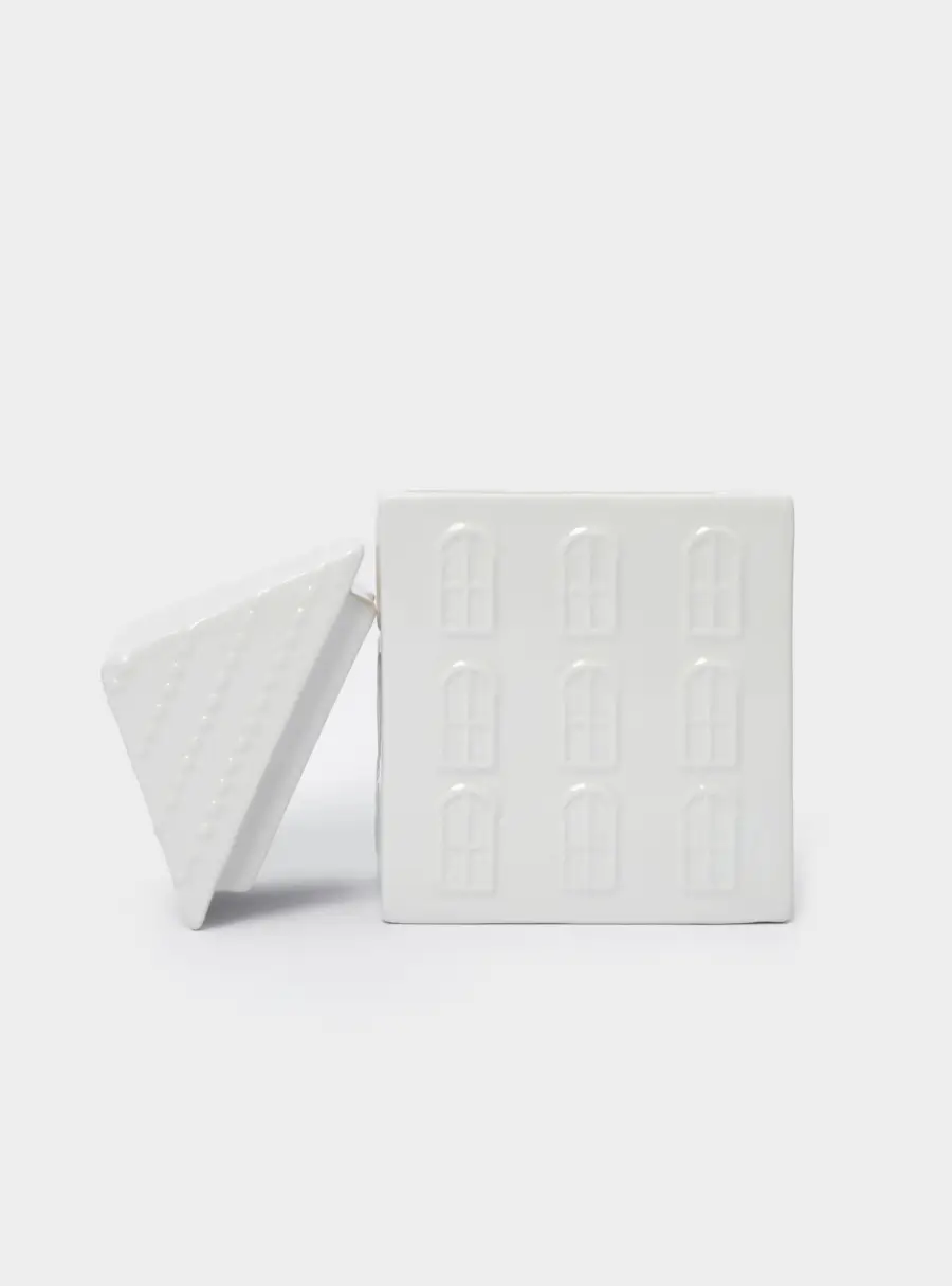 Емкость для хранения, 10х17 см, 690 мл, керамика, молочная, Дом с венком, Townlet ,image-1