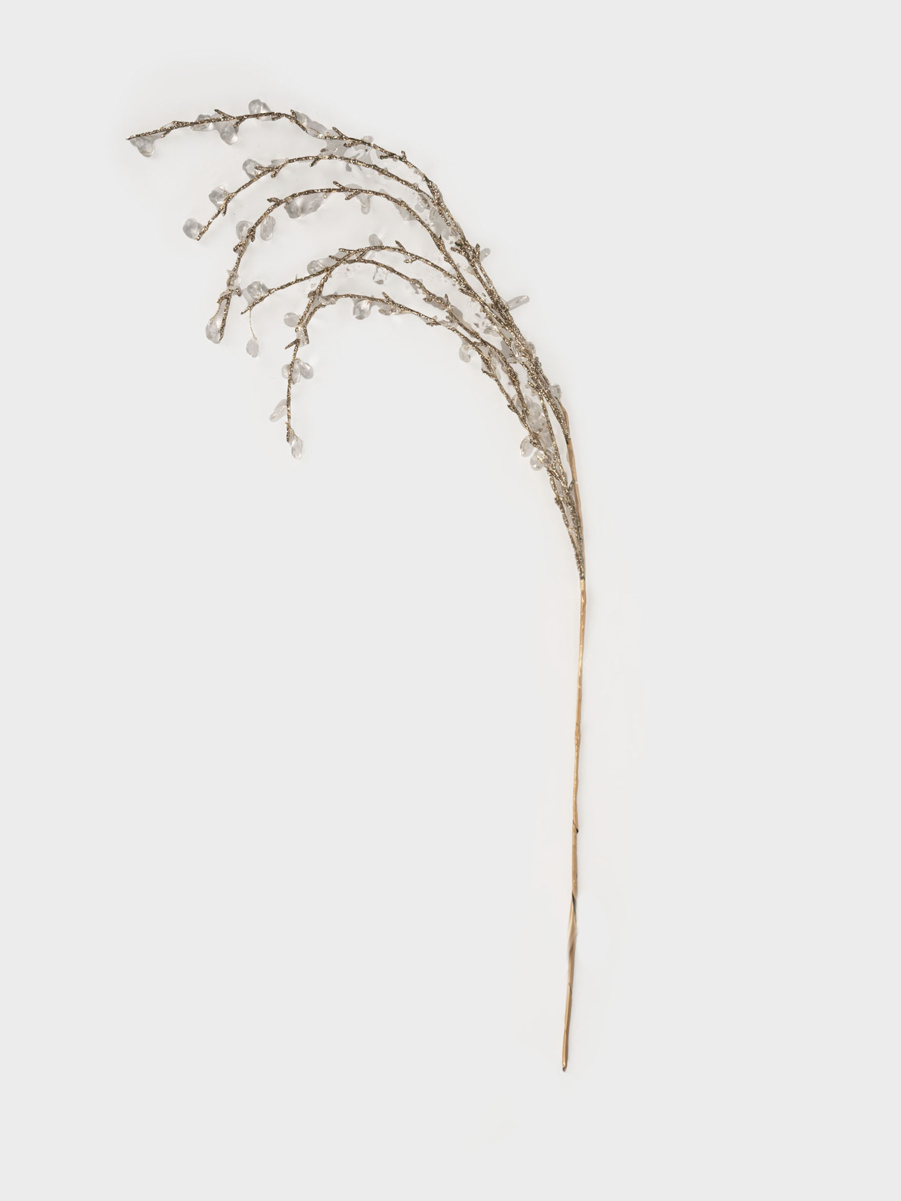 Ветка декоративная, 94 см, акрил/бумага, золотистая, Кристальная ива, Event, image-0