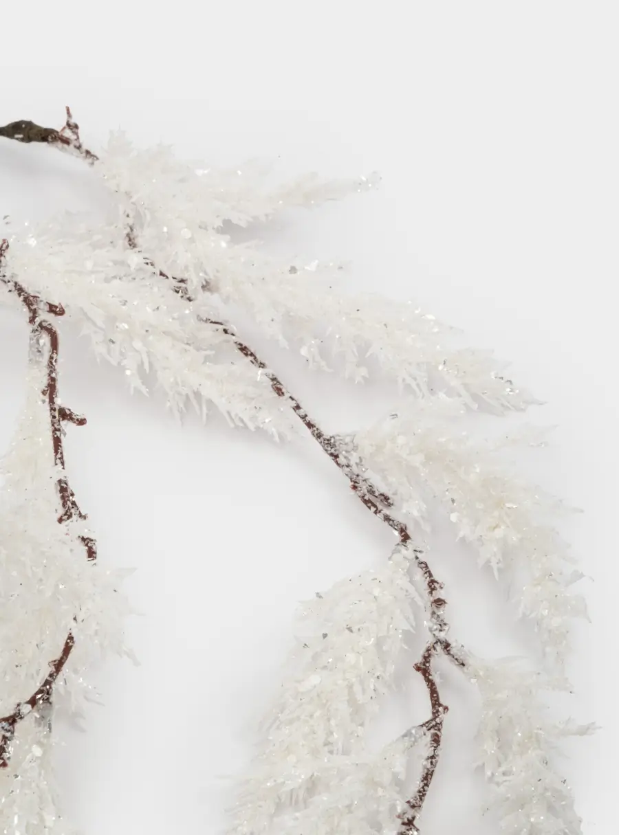 Ветка декоративная, 45 см, пластик/бумага, белая, Заснеженная ветка, Interior silver ,image-2