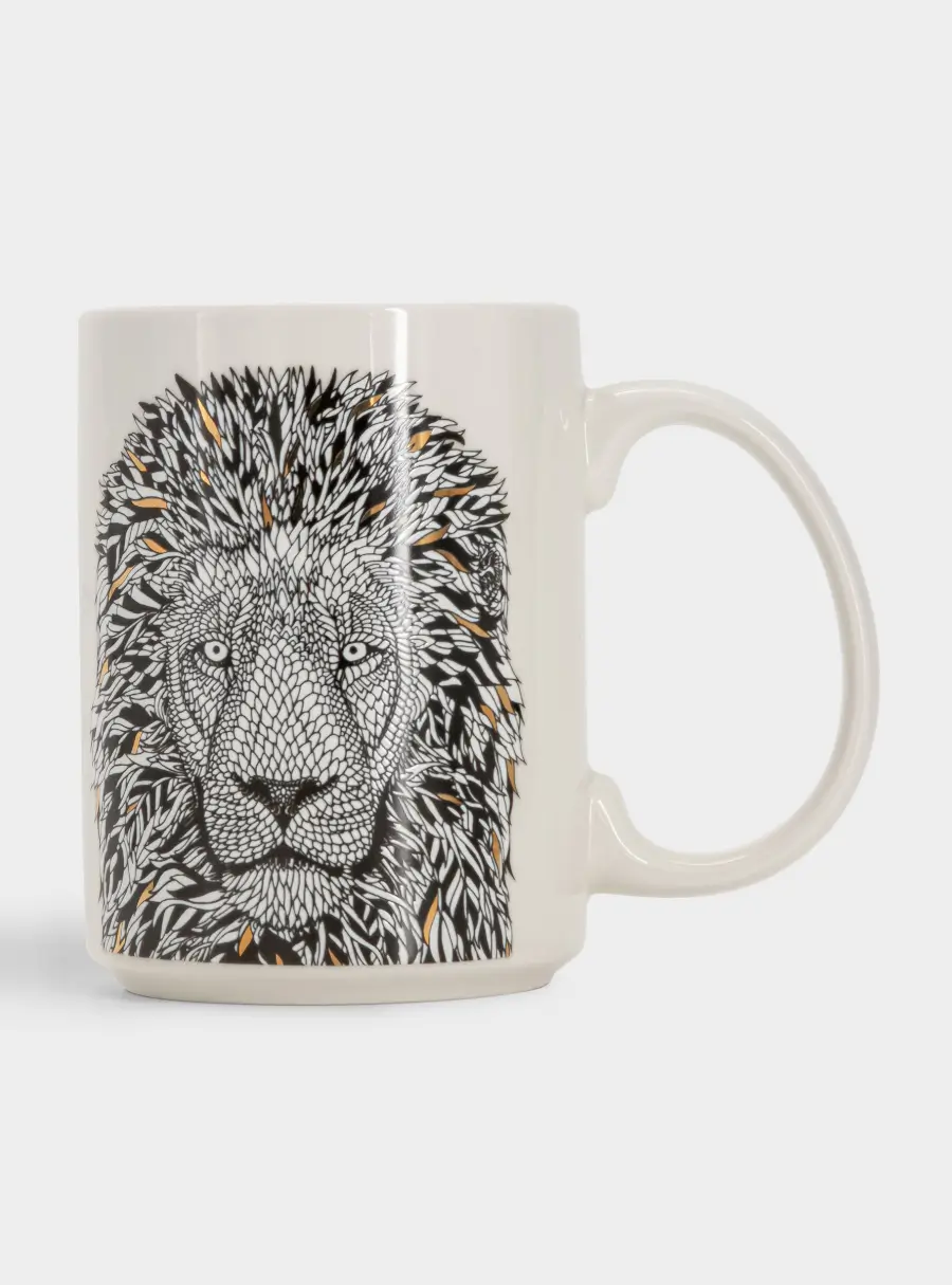 Кружка, 500 мл, фарфор N, белая, Лев, Wild ,image-1