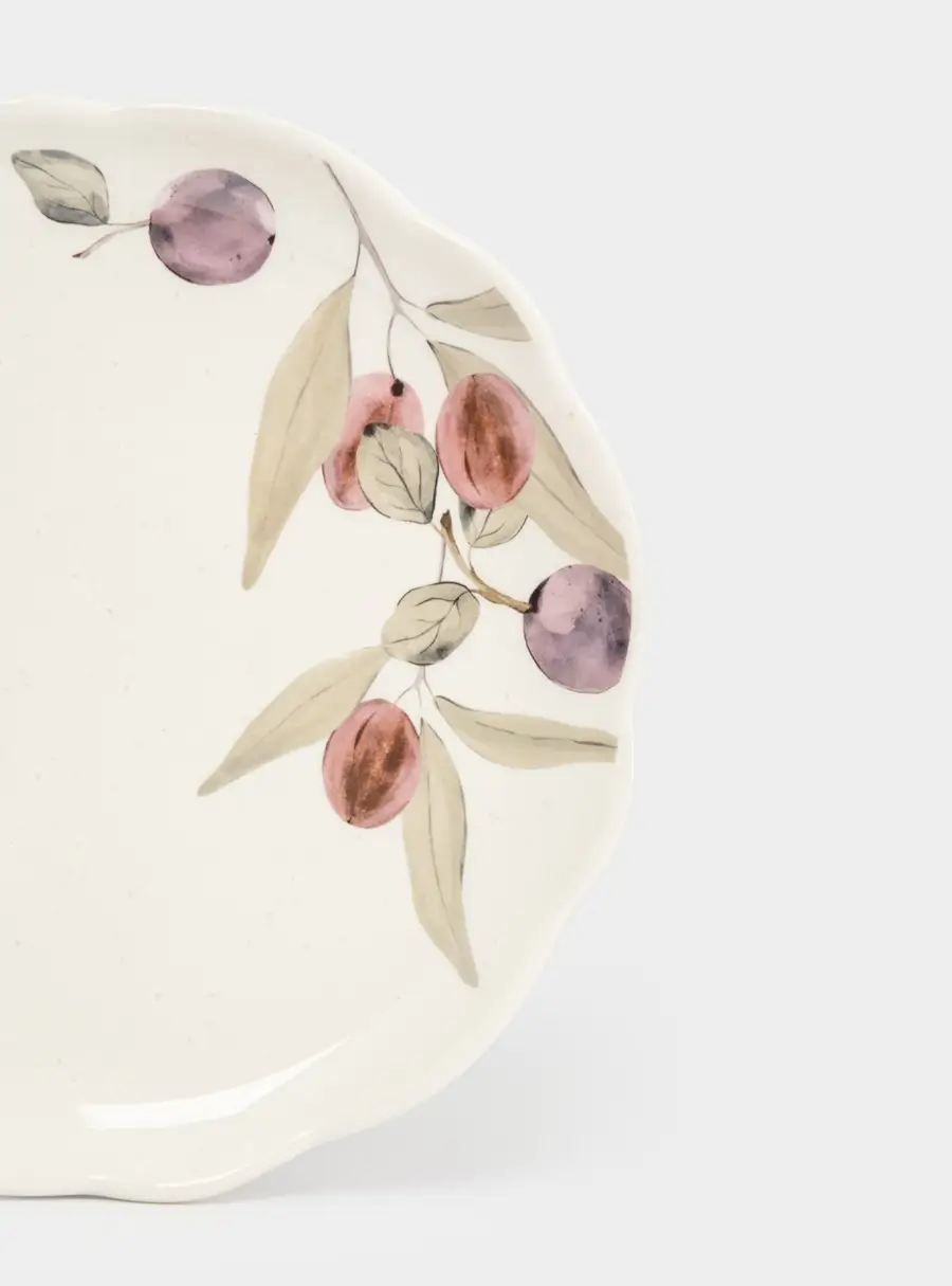 Тарелка обеденная, 25 см, керамика, белая, Сливы, Plum Orchard ,image-1