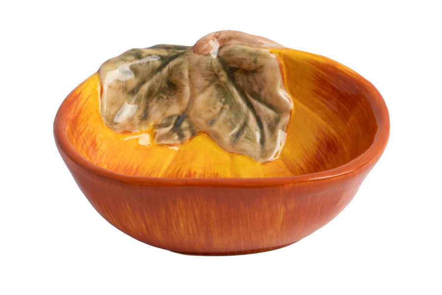 Пиала, 14х5 см, керамика, оранжево-зеленая, Тыква, Bright pumpkin