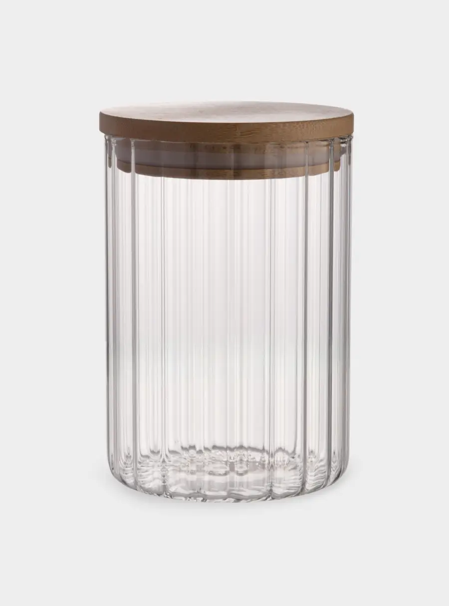 Банка для сыпучих продуктов, 700 мл, стекло Б/бамбук, Grand ,image-0