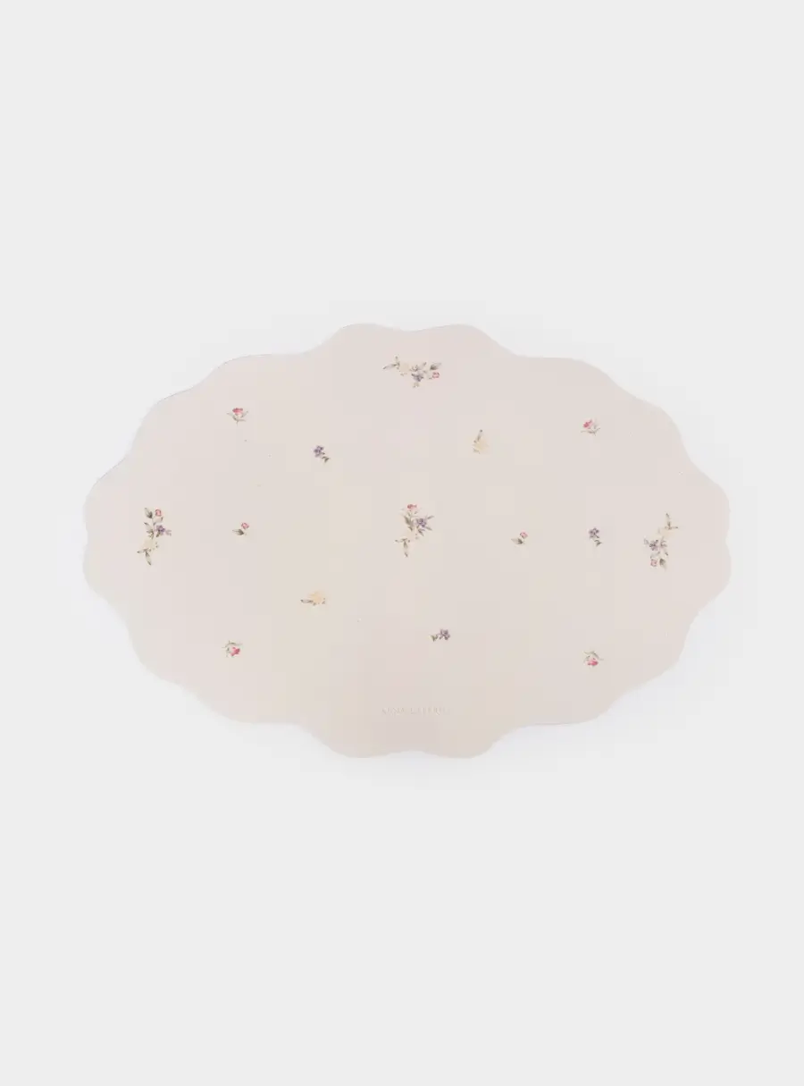 Салфетка под приборы, 30х45 см, ПВХ, овальная, белая, Весенние цветы, Meadow ,image-0