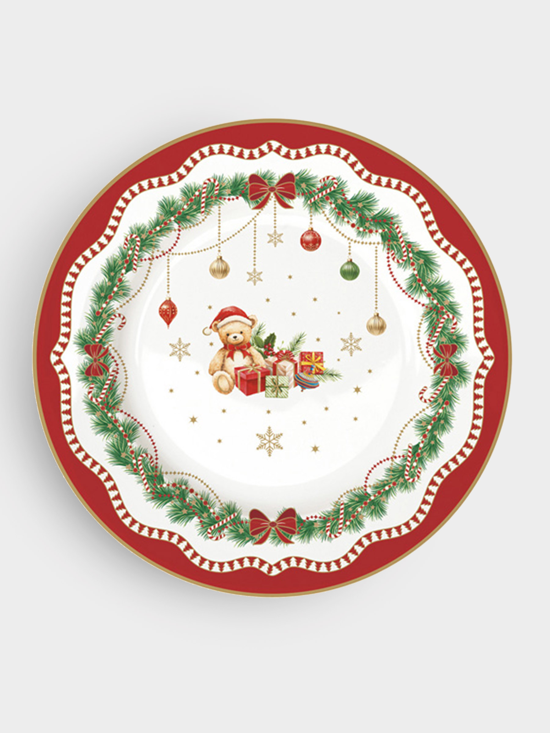 Тарелка десертная, 19 см, 4 шт, фарфор P, белая, Микс, Magie de Noel, image-4