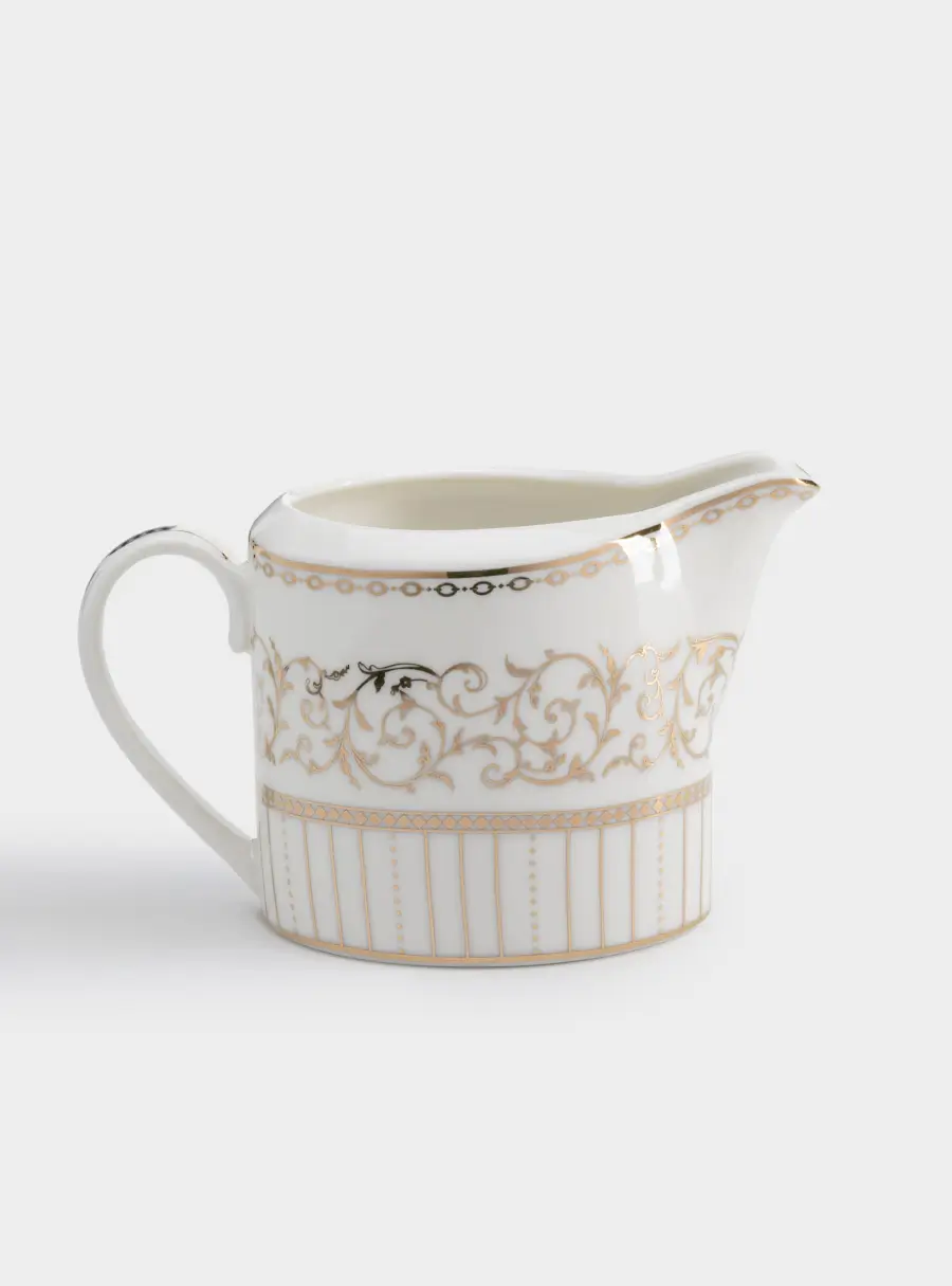 Молочник, 250 мл, фарфор N, белый, с золотистым орнаментом, Golden, image-1