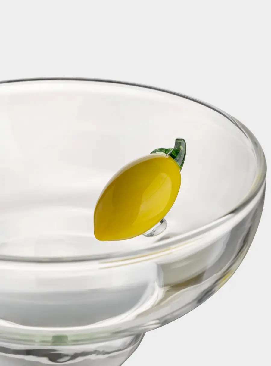 Бокал-креманка для шампанского, 260 мл, стекло Б, зеленая ножка, Лимон, Lemon ,image-3