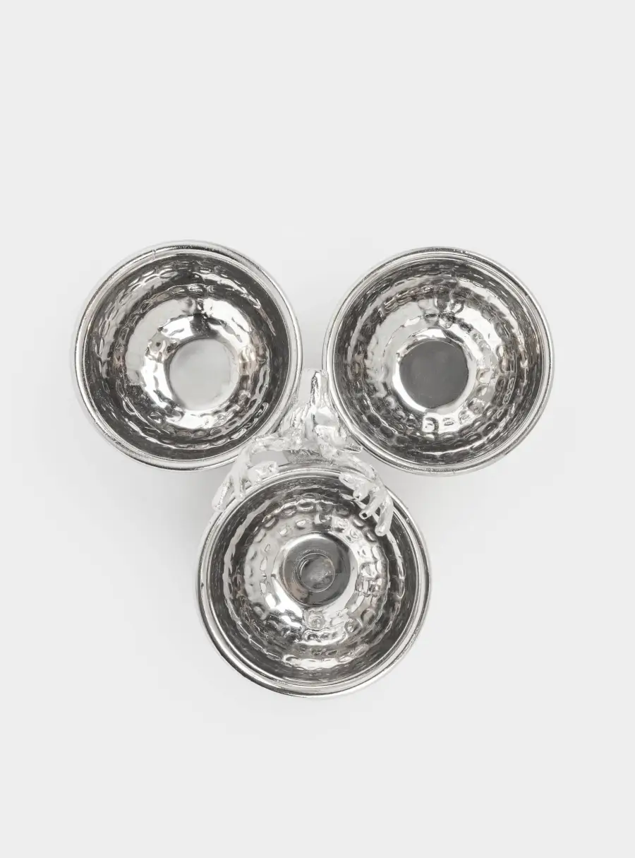 Менажница, с декором, 23х17 см, 3 отд, с ручкой, металл, серебристая, Олень, Maral grey, image-6