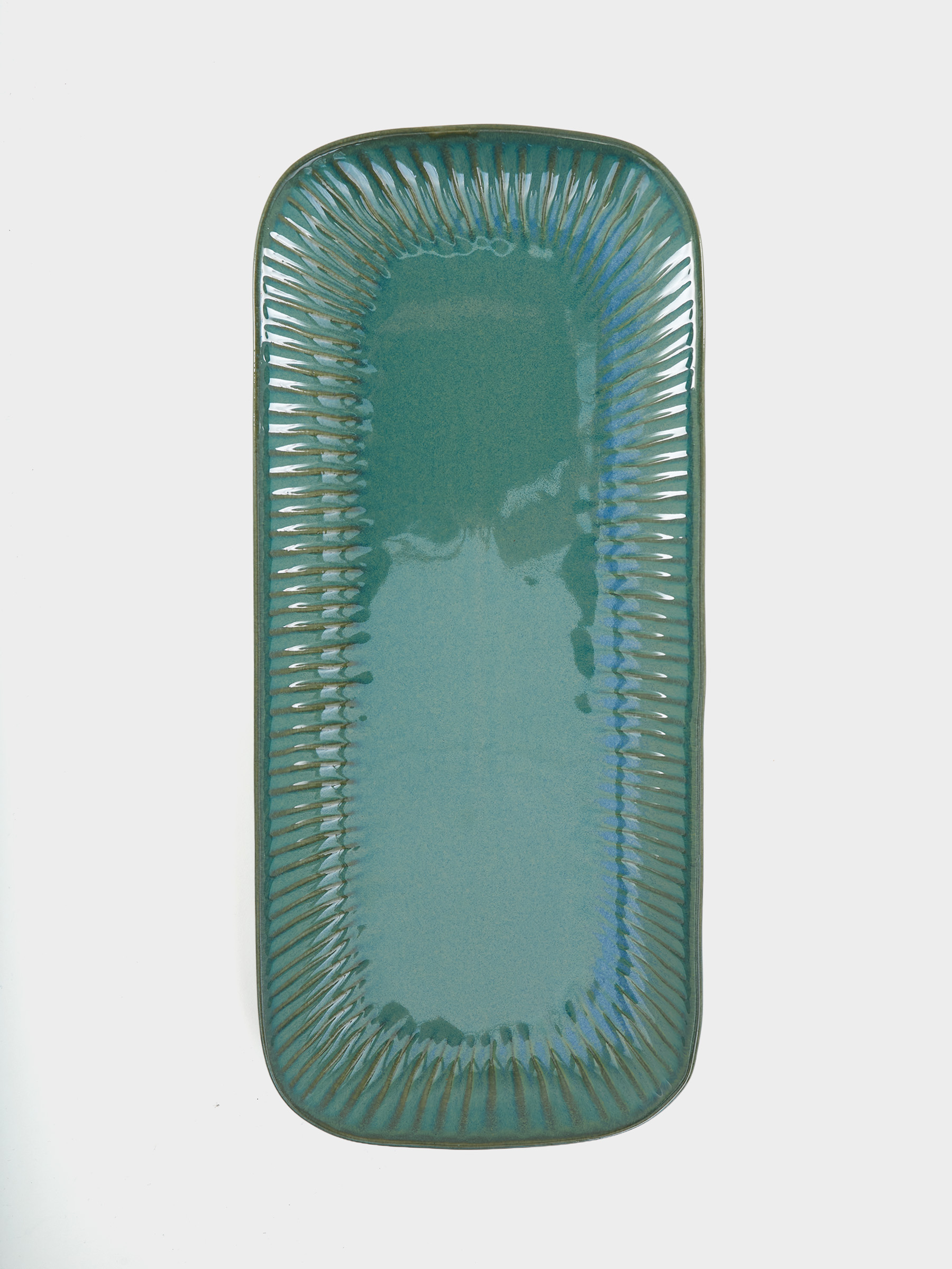 Блюдо, 36x16 см, прямоугольное, зелёное, Gallery, image-1