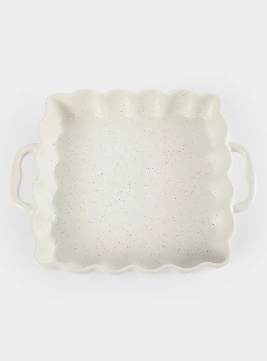Форма для запекания, 26х26 см, с ручками, керамика, квадратная, белая, в крапинку, Bagel ,image-2