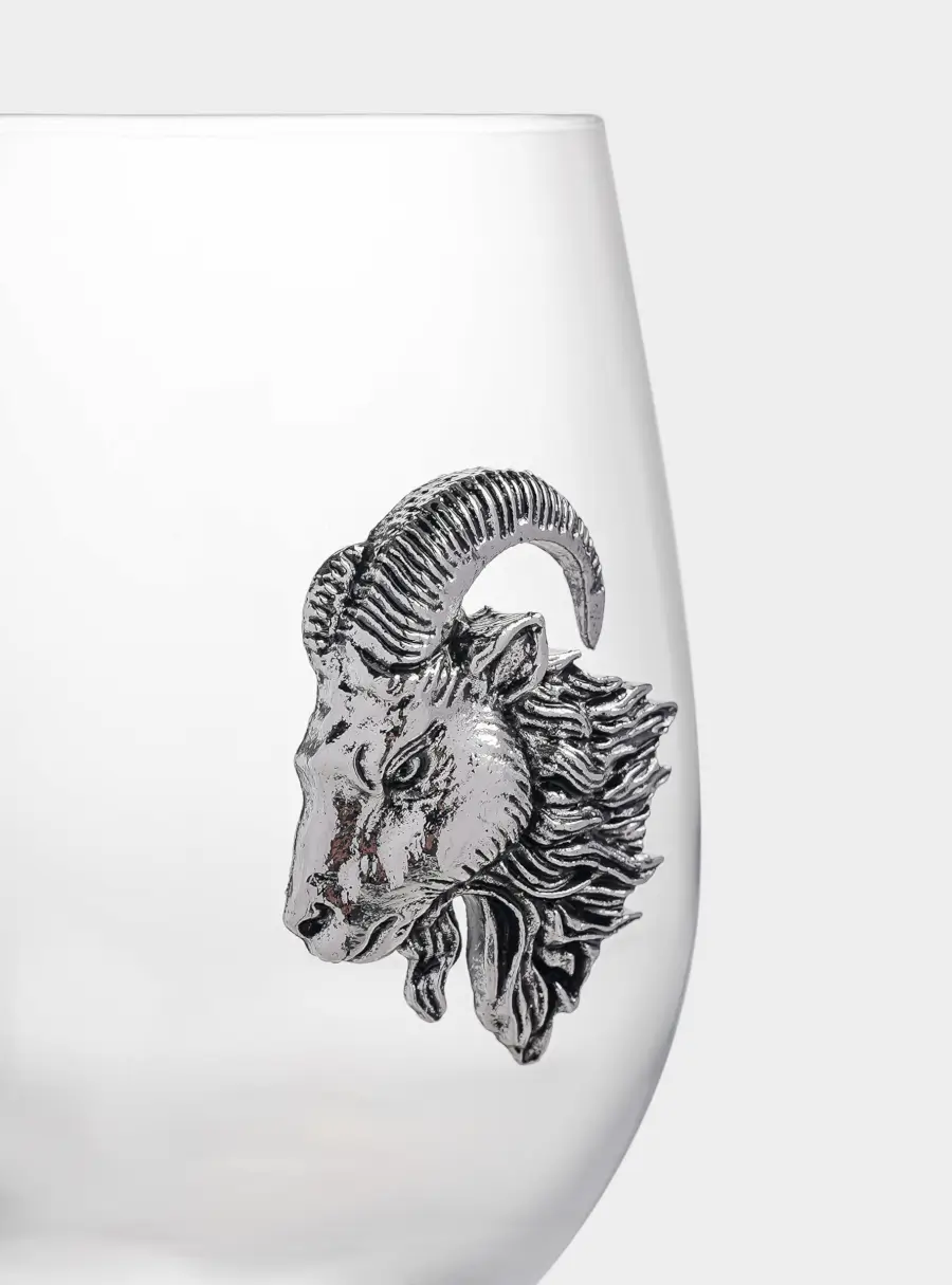 Стакан, 12 см, 520 мл, стекло/металл, Серебристый козел, Goat ,image-2