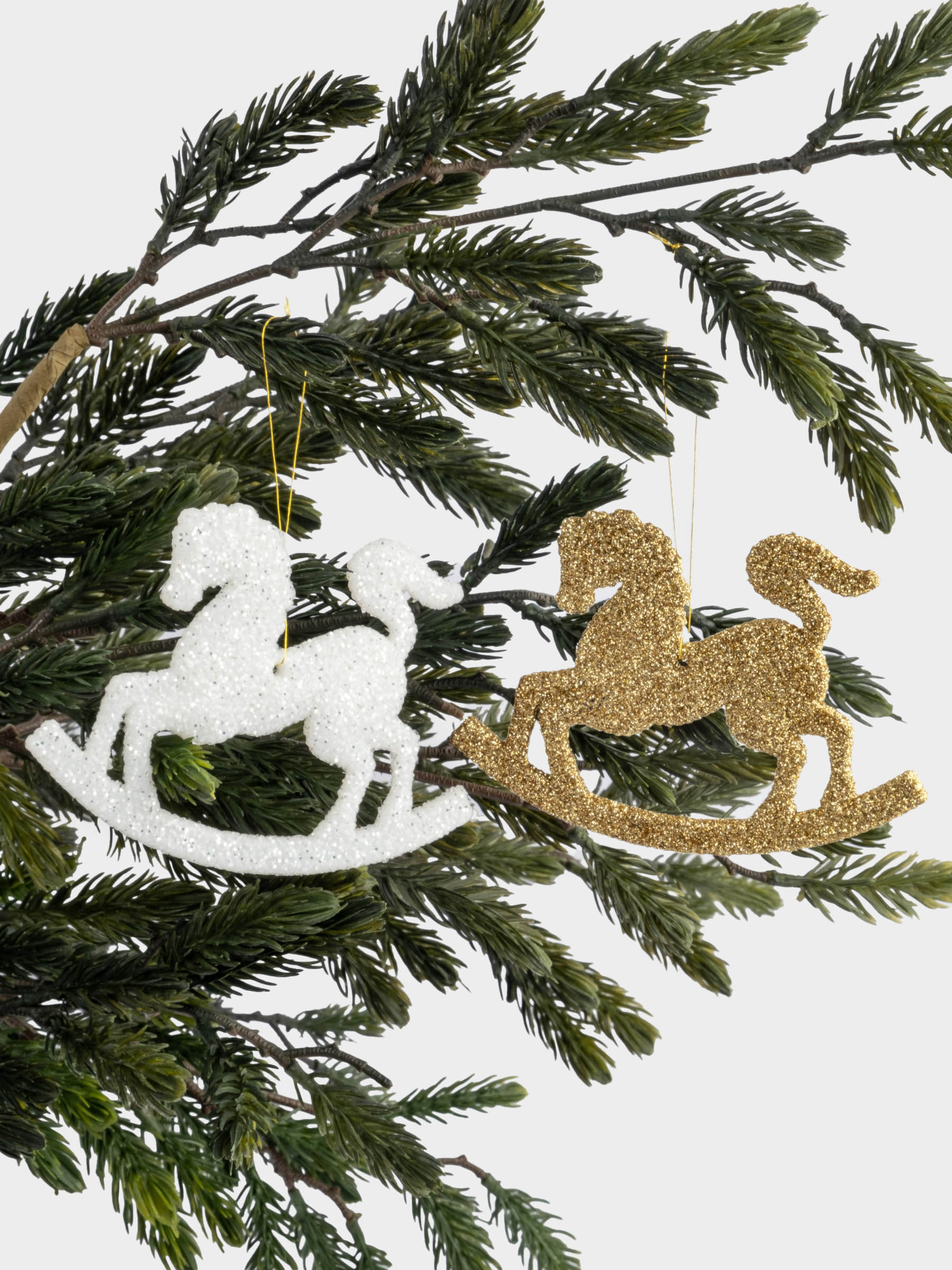 Игрушка елочная, 12x9 см, 2 шт, пластик, Лошадка-качалка, New year, image-2