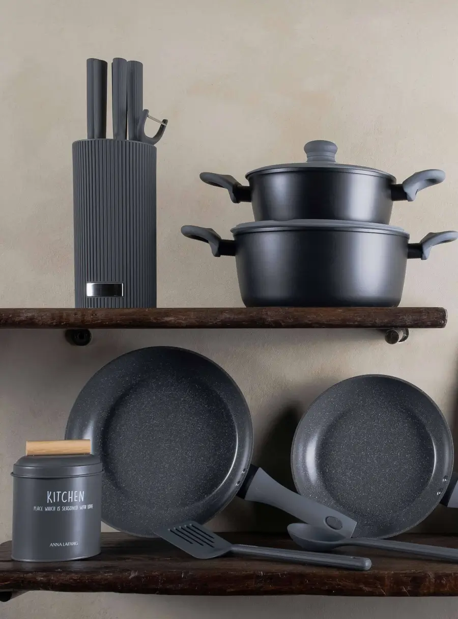 Банка для сыпучих продуктов, 1 л, металл/дерево, графитовая, Local, image-5