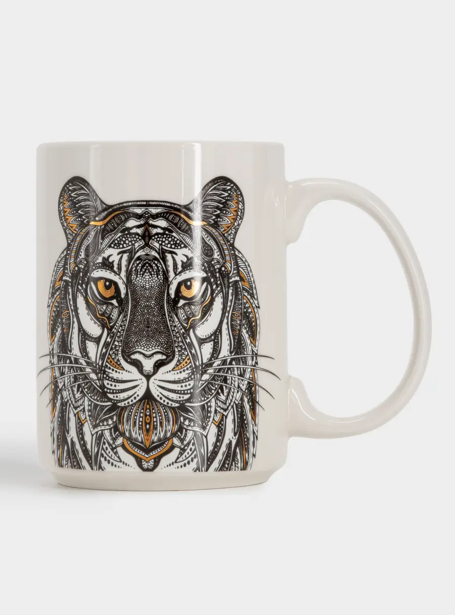 Кружка, 500 мл, фарфор N, белая, Тигр, Wild ,image-1