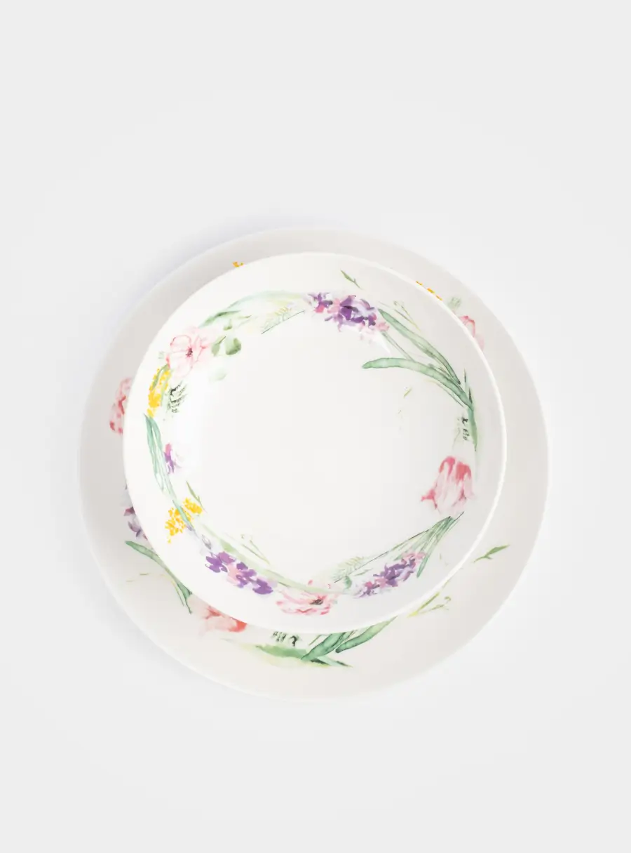 Сервиз обеденный, 6 перс, 18 пр, фарфор P, белый, Акварельные цветы, Bouquet ,image-3