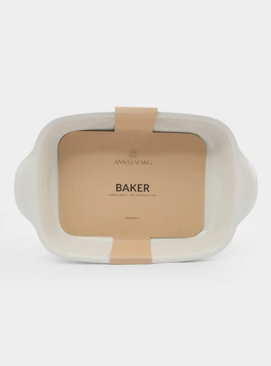 Форма для запекания, 29х22 см, керамика, прямоугольная, молочная, Baker, image-5