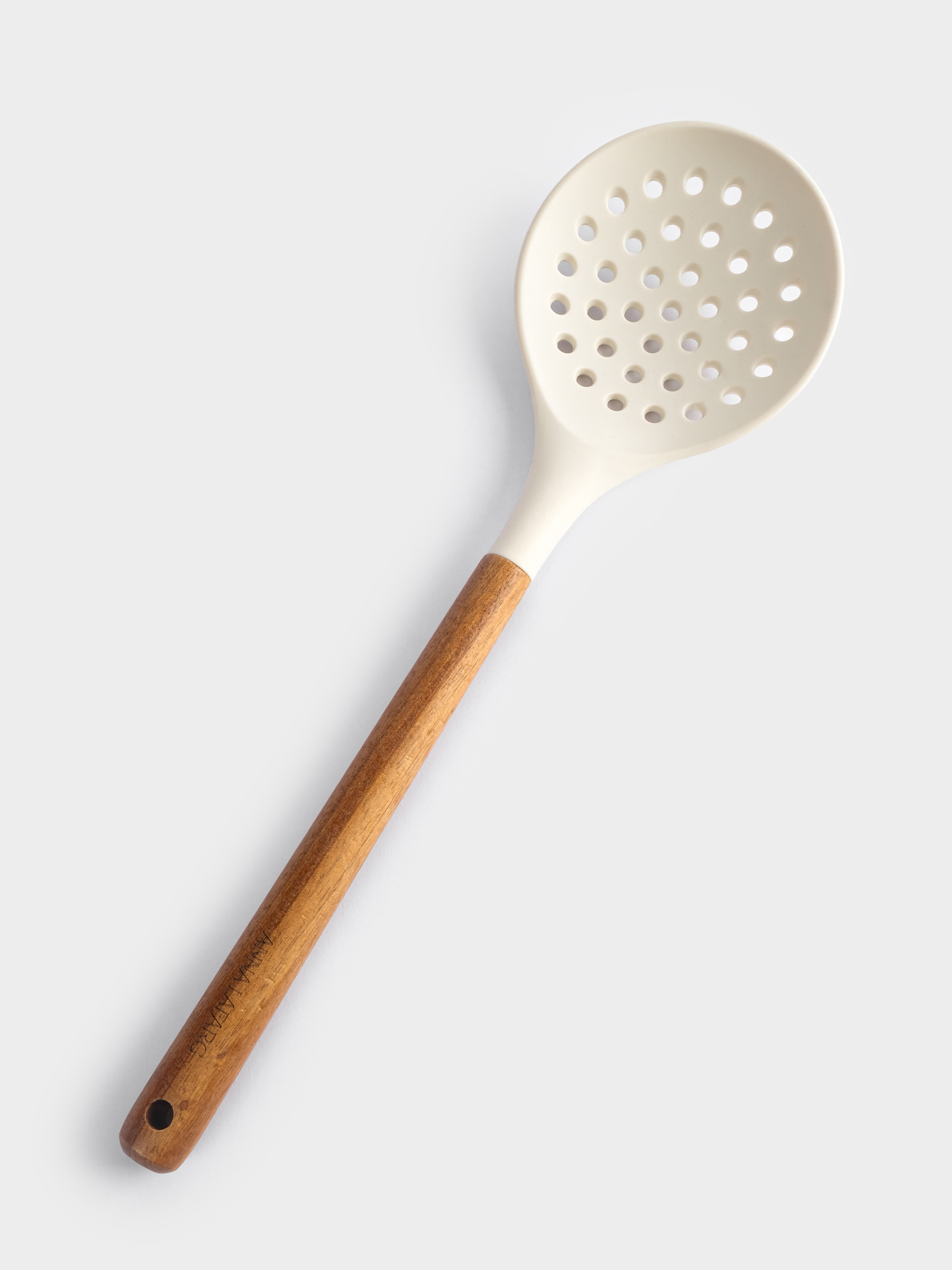 Шумовка, 33 см, силикон/дерево, молочный, Wenge, image-5