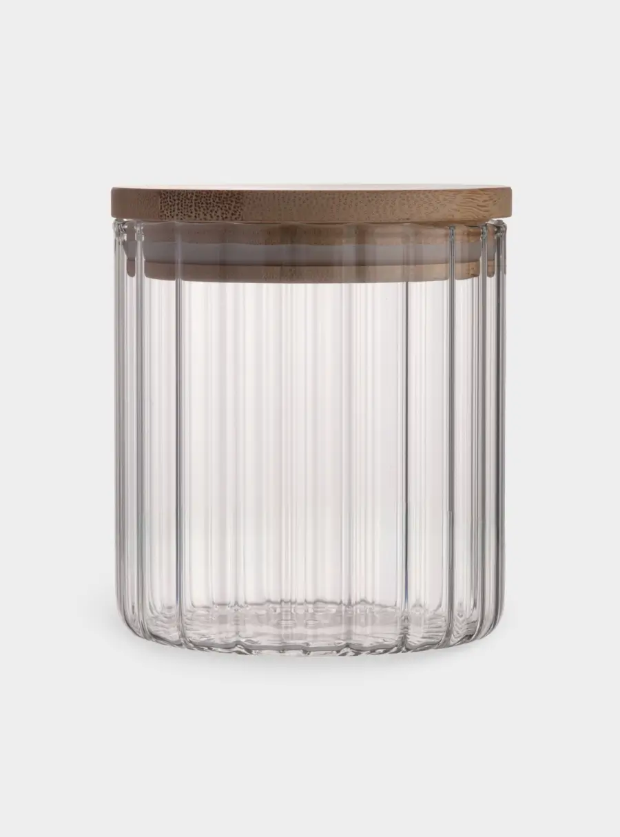 Банка для сыпучих продуктов, 500 мл, стекло Б/бамбук, Grand ,image-1