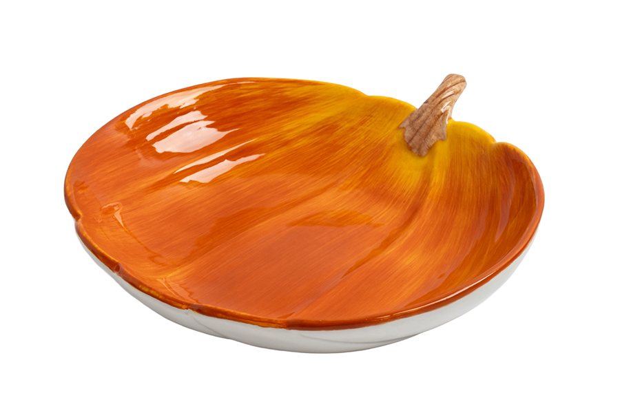 Блюдо, 23 см, керамика, оранжевое, Тыква, Bright pumpkin