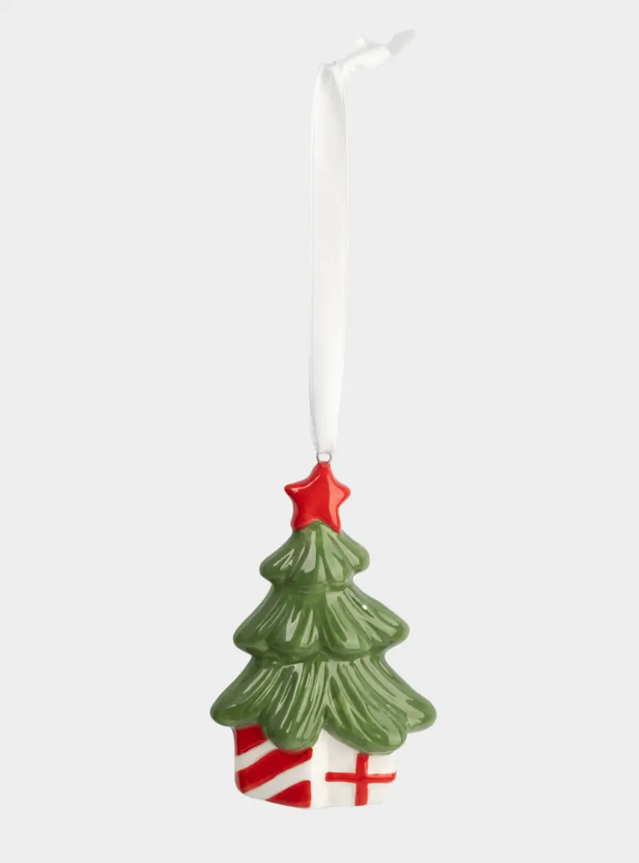 Игрушка елочная, 9 см, керамика, Елка с подарками, New year ,image-1