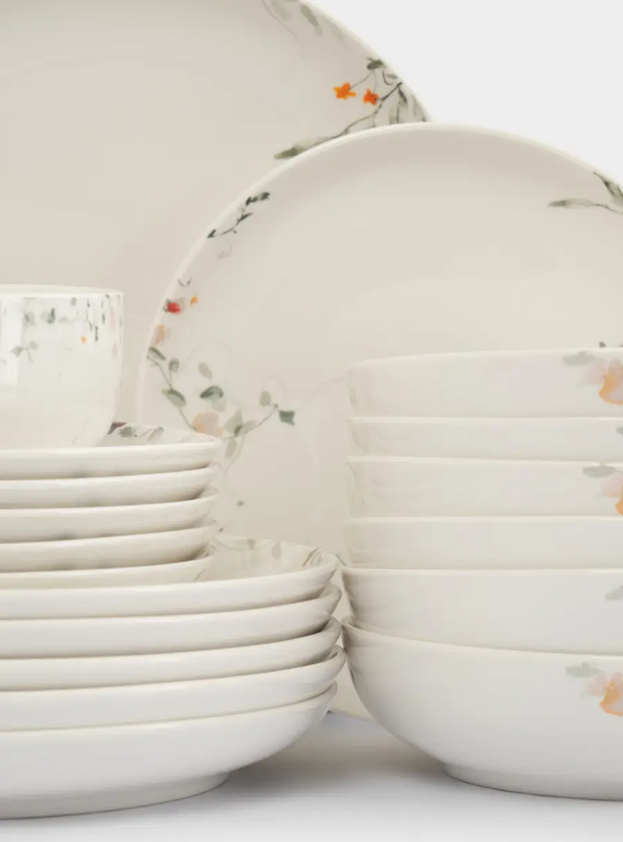 Сервиз обеденный, 6 перс, 19 пр, фарфор N, белый, Цветы и листья, Primrose, image-10