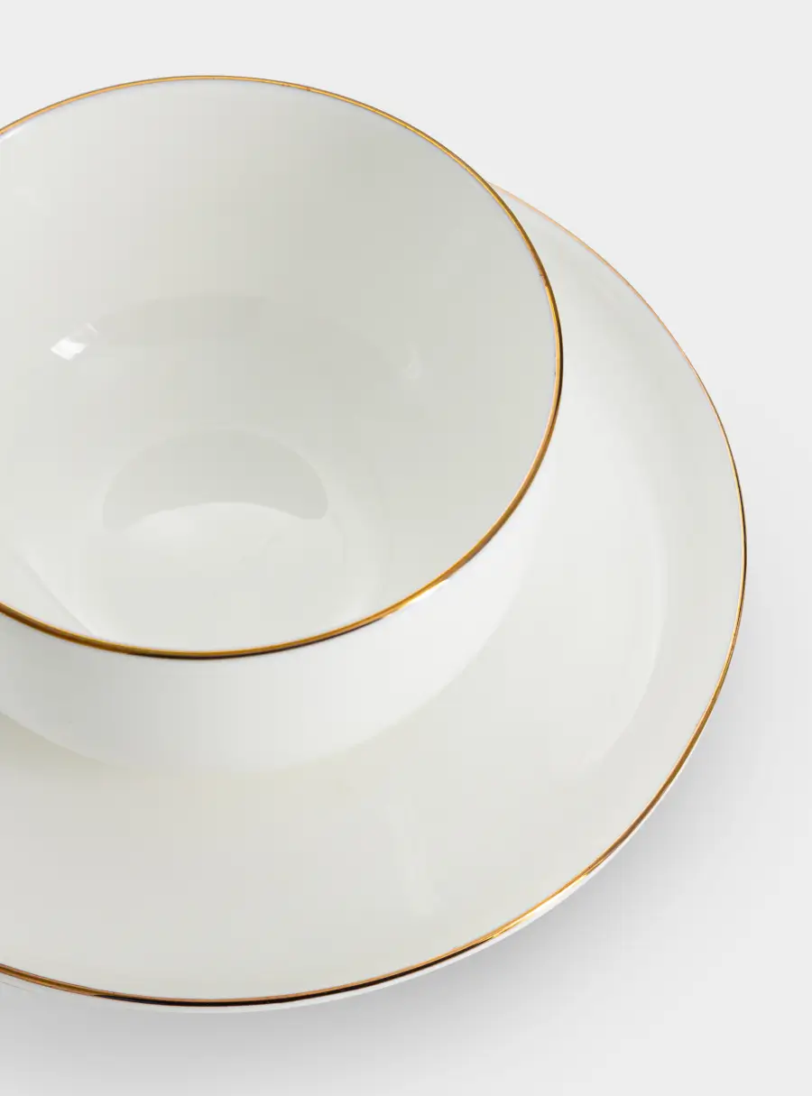 Пара чайная, 1 перс, 2 пр, 300 мл, фарфор F, белая, с золотистым кантом, Cashmere Luxe ,image-2