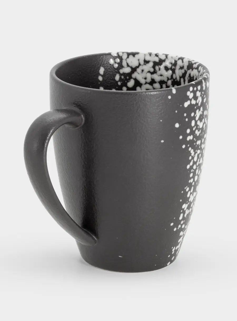 Кружка, 400 мл, фарфор P, черная, в белую крапинку, Caviar Galaxy, image-1