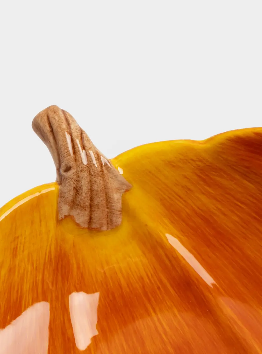 Блюдо, 23 см, керамика, оранжевое, Тыква, Bright pumpkin, image-5