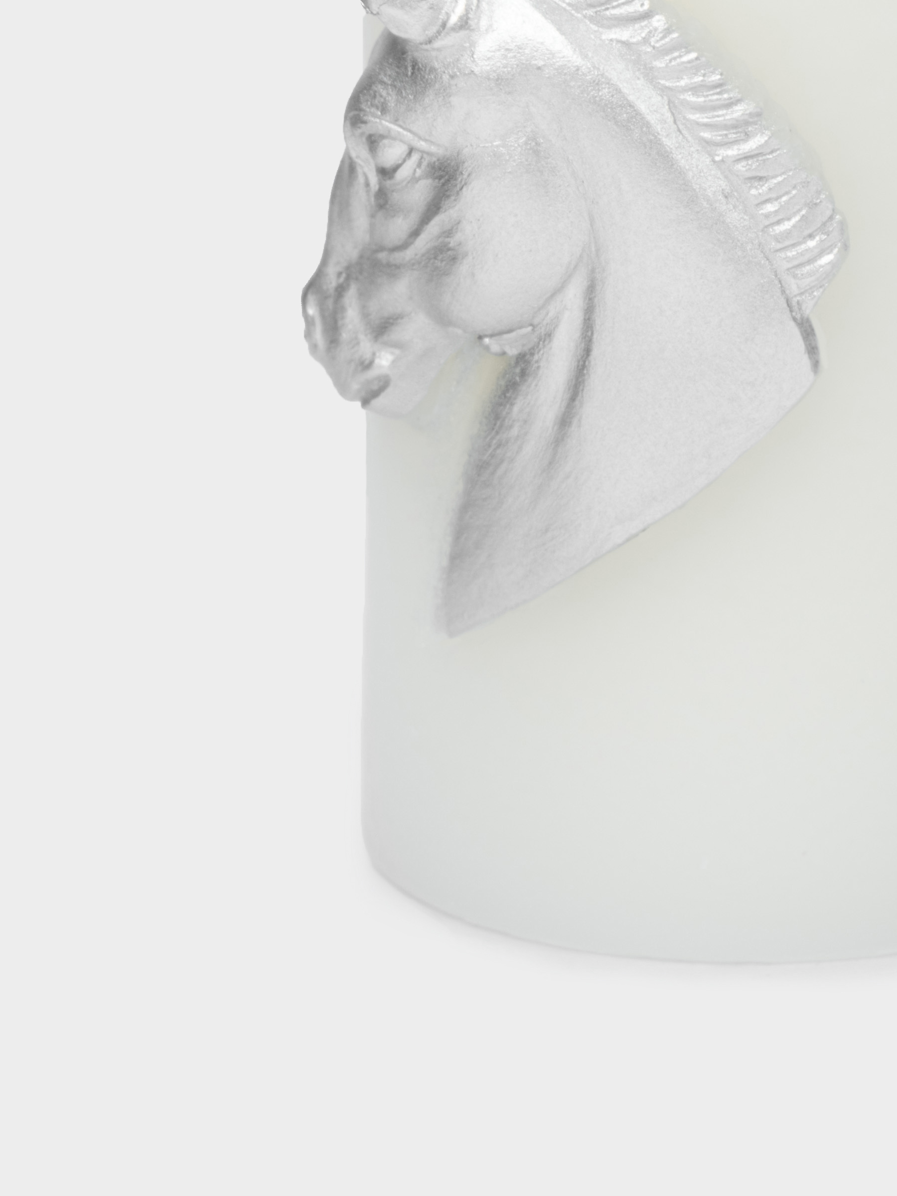 Свеча, 10 см, цилиндрическая, серебристая, Лошадь, Horse, image-2