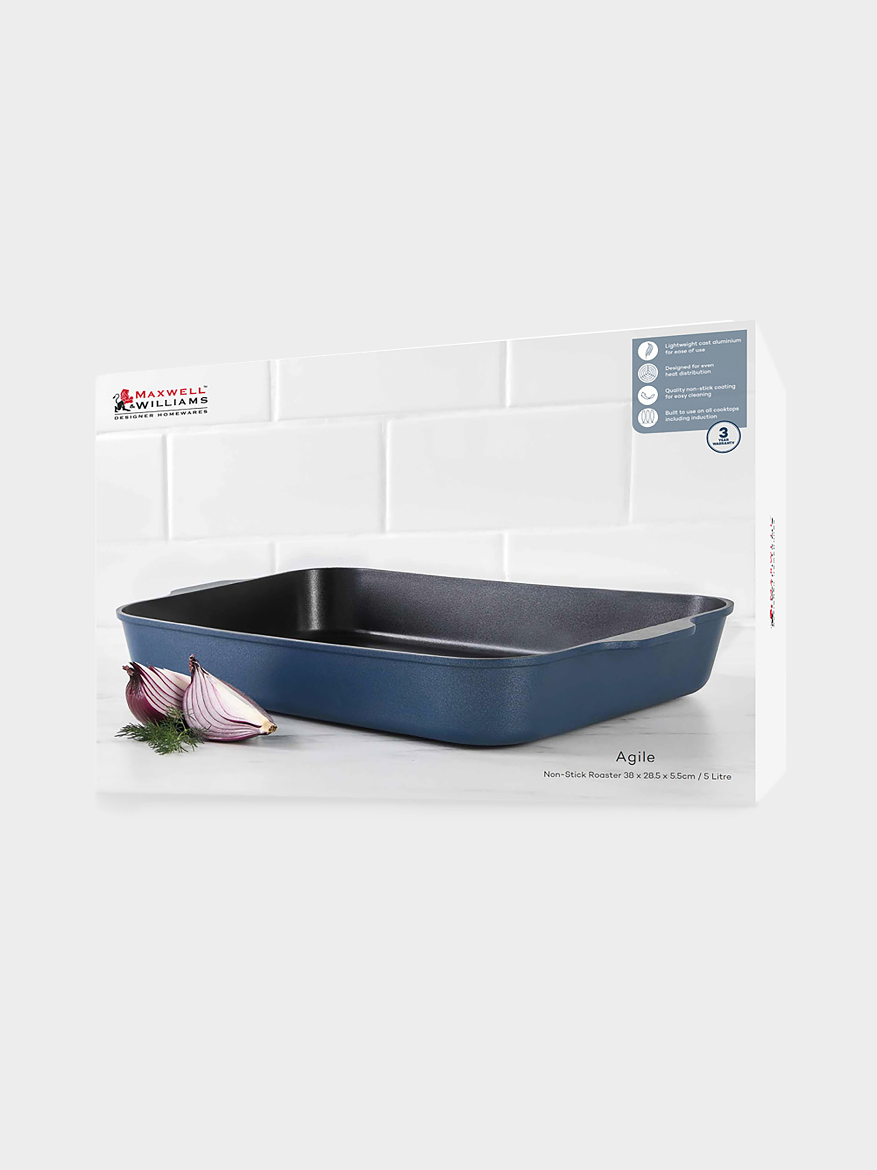 Форма для запекания, 38x28.5x5.5 см, синяя, с покрытием, Agile, image-3