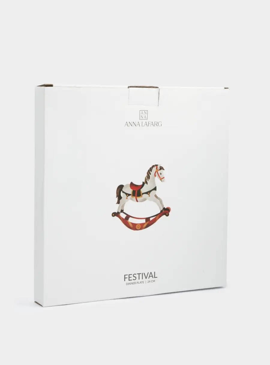 Тарелка обеденная, 24 см, керамика, зеленая, Лошадка, Festival, image-5