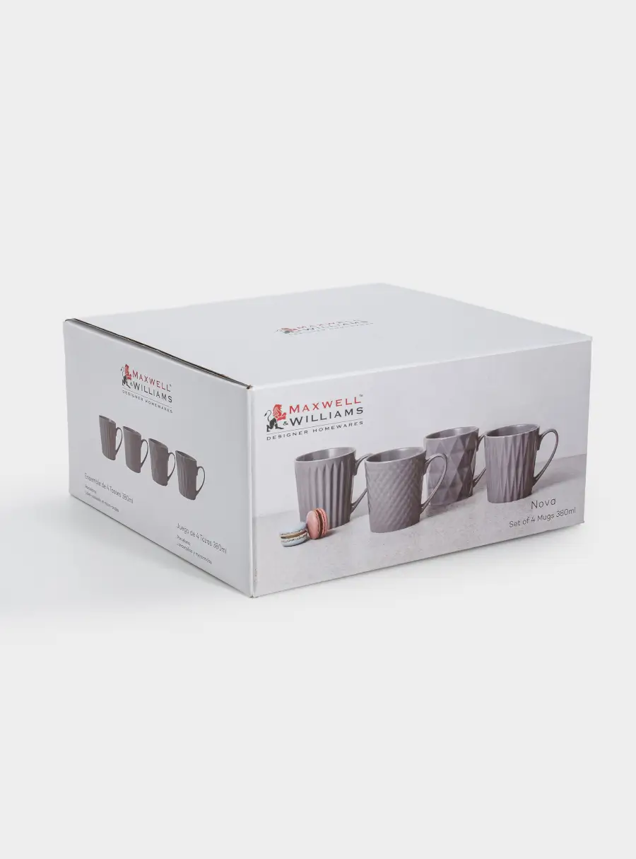Набор кружек, 4 пр, 380 мл, серые, Nova, image-7