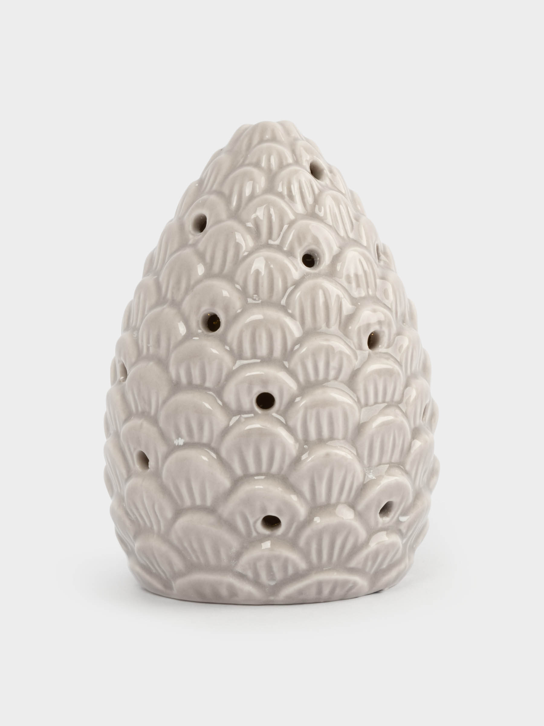 Статуэтка, 11 см, с подсветкой, фарфор P, бежево-молочная, Шишка, Pinecone, image-3